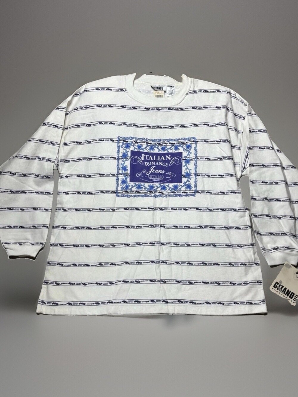 NWT Vintage 80s Gitano Sportswear Pullover Crewneck Sweatshirt Large Italian